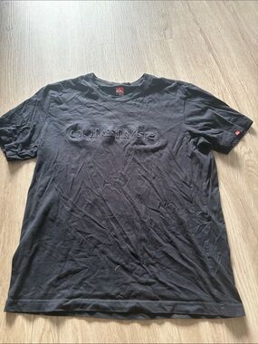 Quiksilver Black Embossed Logo Crew Tee